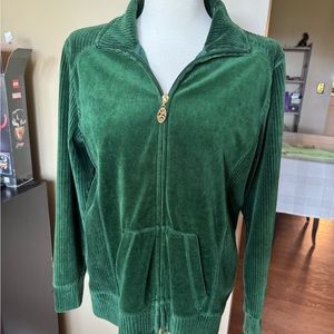 Green velvet hoodie